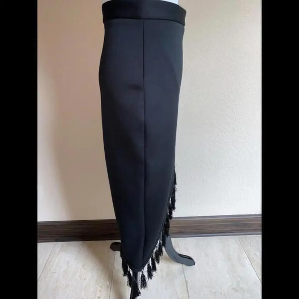 asos Form Fitting size 6 Black Tassels Skirt Made In‎ UK - Picture 3 of 7